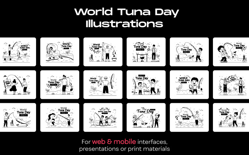 25 World Tuna Day illustrations Illustration