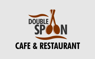 Double Spoon Café & Restaurant Logo Design