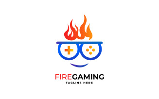 Fire Gaming and Game Controller Logo Design