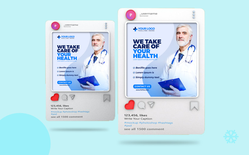 Hospital Health Care Social-Post Template Social Media
