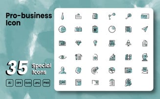 Pro-Business Icon Set - 35 Special Icons