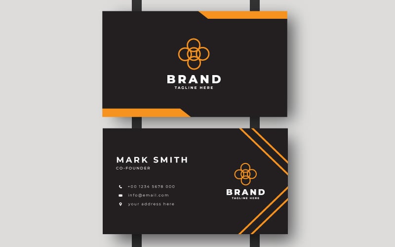 Simple Creative Black Business Card Corporate Identity