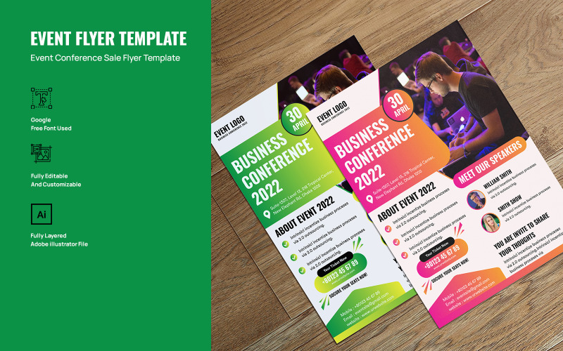 Business Conference Event Flayer Template Corporate Identity