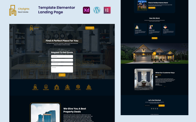 Citylights - Real Estate Services Ready to Use Elementor Template Elementor Kit