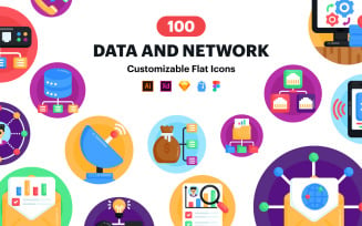 Data Network Icons - Flat Vector Icons