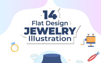 14 Jewelry Shop and Maker Flat Design Illustration