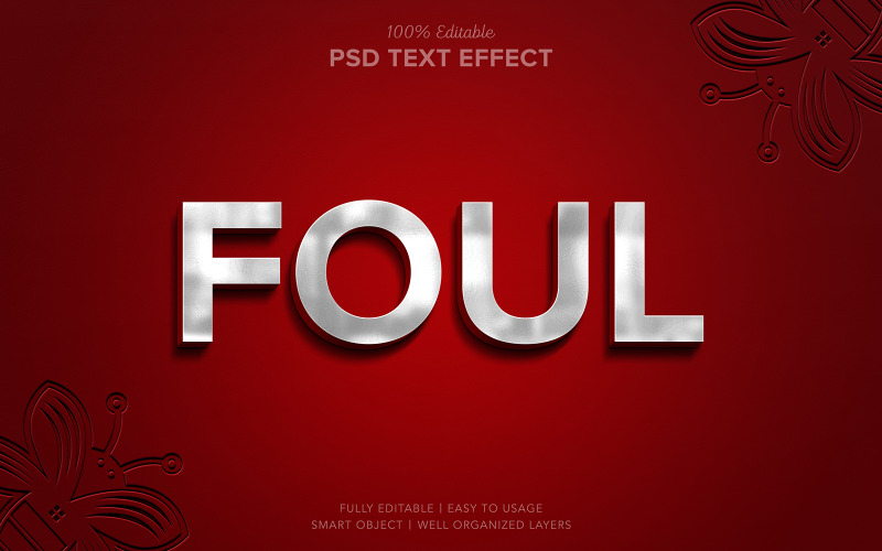 Metallic Red Layer Style Text Effect Product Mockup