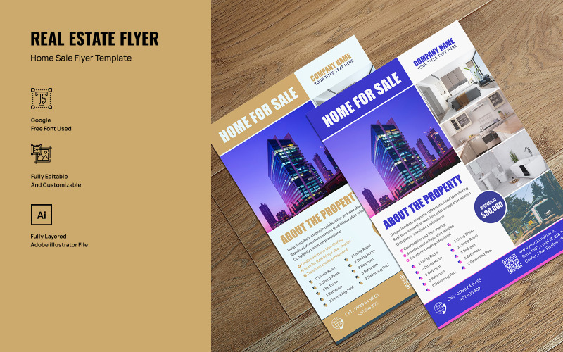 Real Estate Flayer Template Corporate Identity
