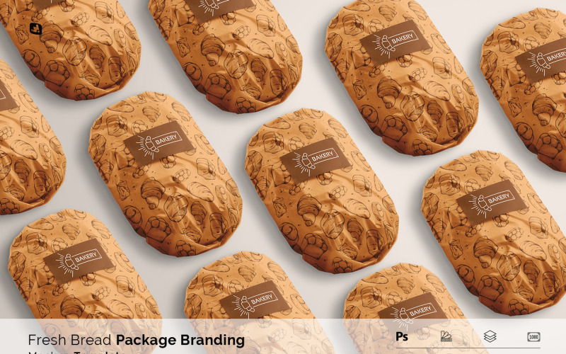 Fresh Bread Package Branding Mockup Product Mockup
