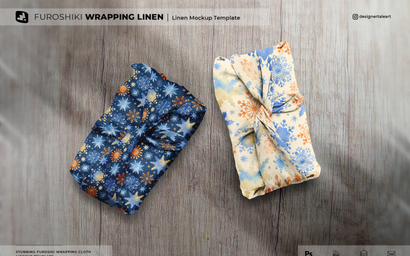 Furoshiki Wrapping Linen Mockup Product Mockup