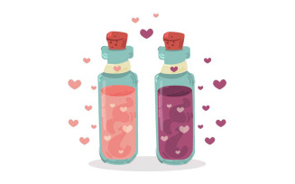 Love Potion in Bottle Illustration