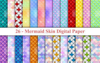 Mermaid Skin Digital Paper, Mermaid Skin Pattern, Mermaid Skin Background