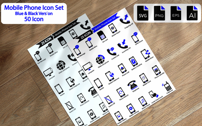 50 Premium Mobile phone icon set Icon Set