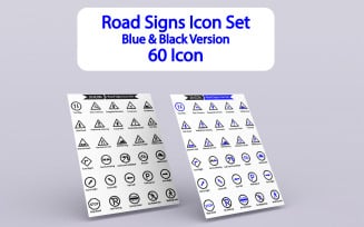 60 Premium Road Signs Icon Set