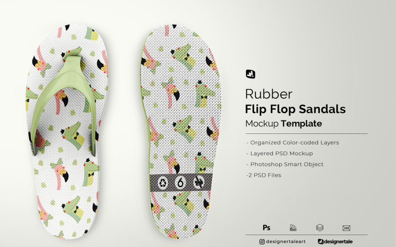 Rubber Flip Flop Sandals Mockup Product Mockup
