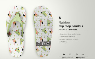 Rubber Flip Flop Sandals Mockup
