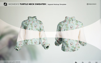 Women’s Turtle Neck Sweater Mockup