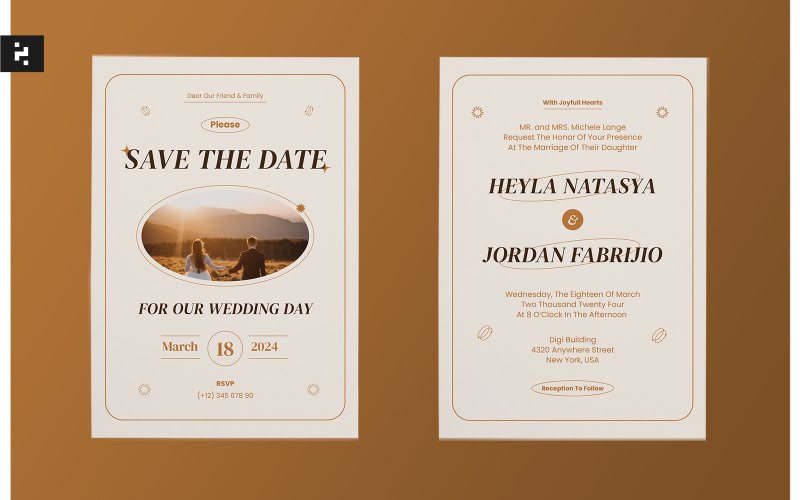 Aesthetic Wedding Invitation Template Corporate Identity