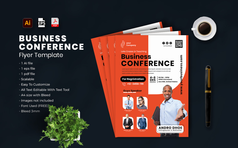 Business Conference flyer Template vol-03 Corporate Identity