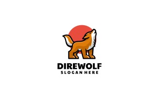 Dire Wolf Simple Mascot Logo