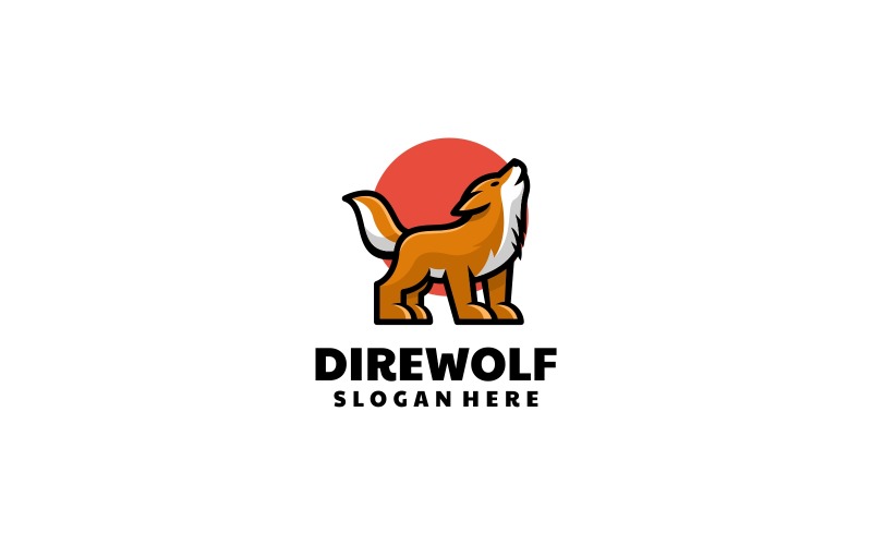 Dire Wolf Simple Mascot Logo Logo Template