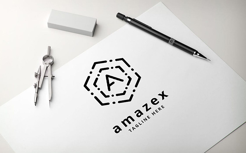 Letter A Cubical Maze Logo Logo Template