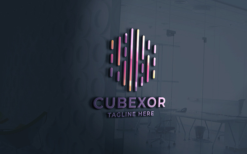 Professional Cube Hexo Logo Logo Template