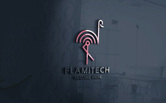 Professional Flamingo Tech Logo