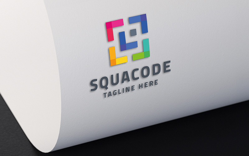 Professional Square Code Logo Logo Template