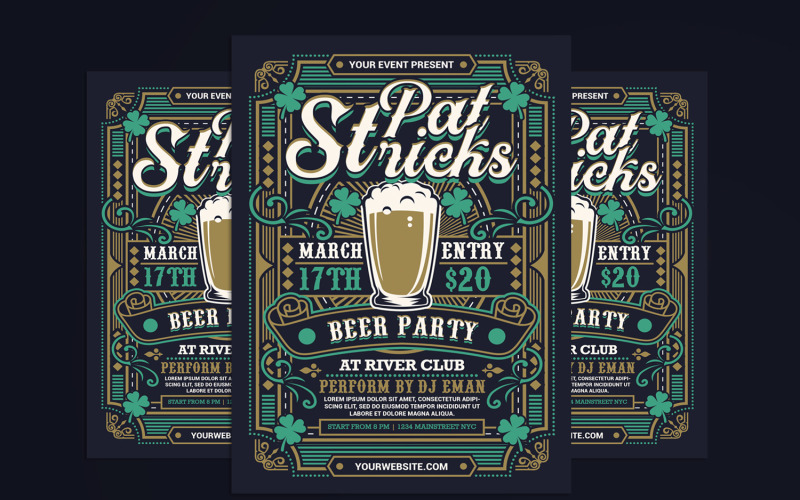 St Patricks Day Beer Party Celebration Corporate Identity