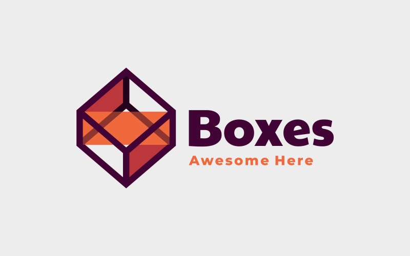 Boxes Simple Mascot Logo Style Logo Template