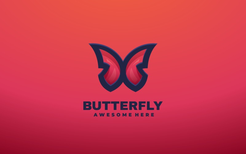 Butterfly Simple Mascot Logo Design Logo Template