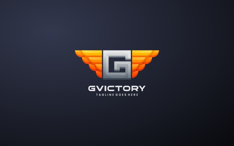 Letter Victory Gradient Logo Logo Template