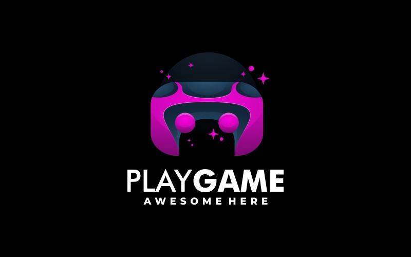 Play Game Gradient Logo Style Logo Template