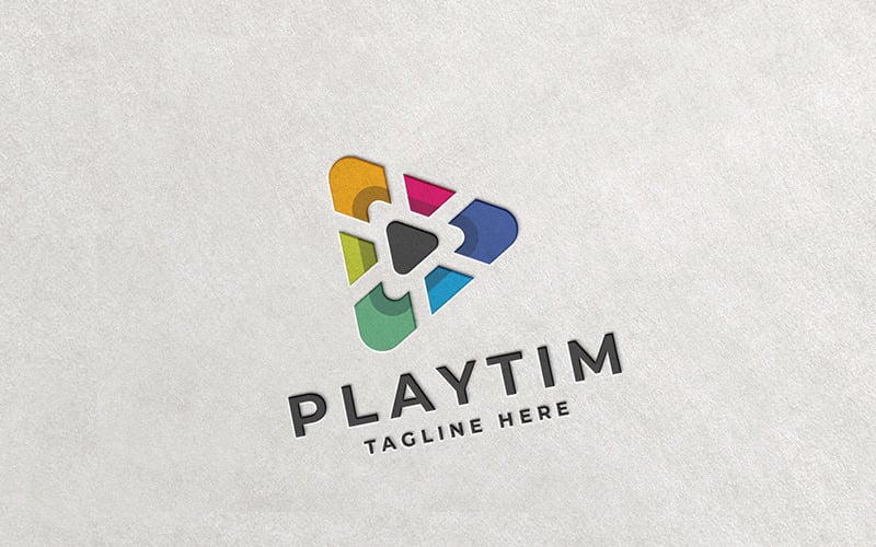 Professional Media Play Triangle Logo Logo Template