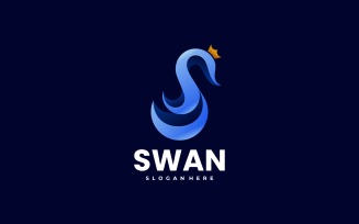 Queen Swan Gradient Logo Design