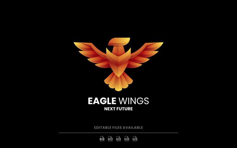 Eagle Wings Gradient Logo Style Logo Template