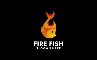 Fire Fish Gradient Logo Style