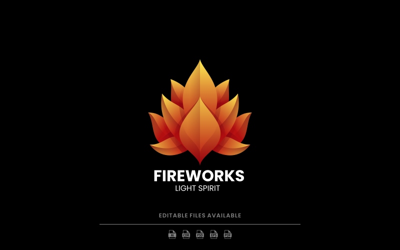Fireworks Gradient Logo Style Logo Template