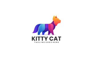 Kitty Cat Colorful Logo Style