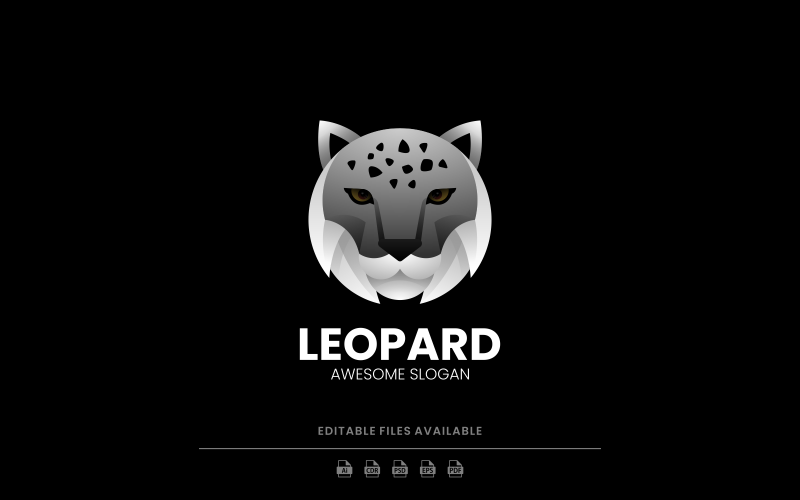 Leopard Head Gradient Logo Logo Template