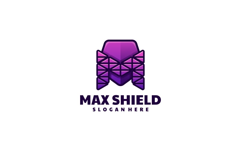 Letter M Shield Gradient Logo Logo Template