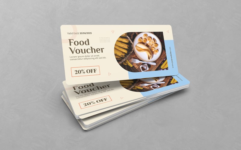 Minimalist Food Gift Voucher Design Templates Corporate Identity