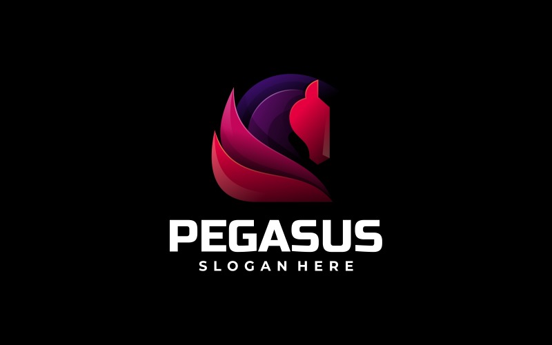 Pegasus Gradient Logo Design Logo Template
