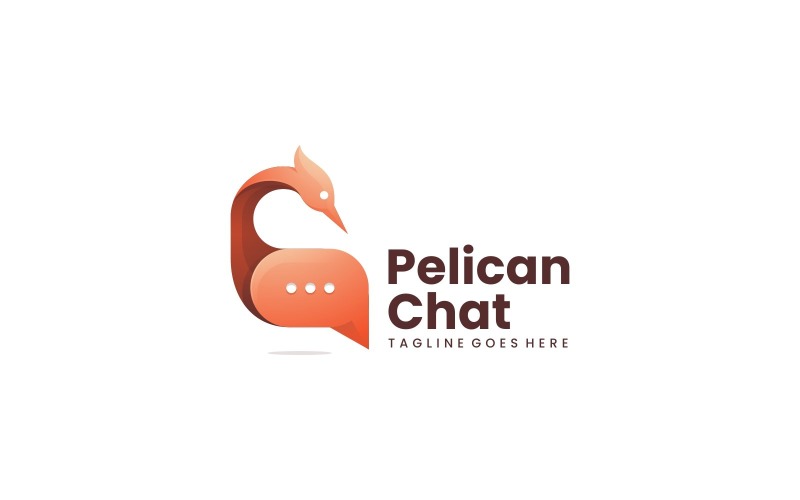 Pelican Chat Gradient Logo Logo Template