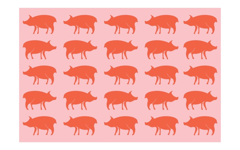 Pig Pattern And Symbol Vector V3 Logo Template