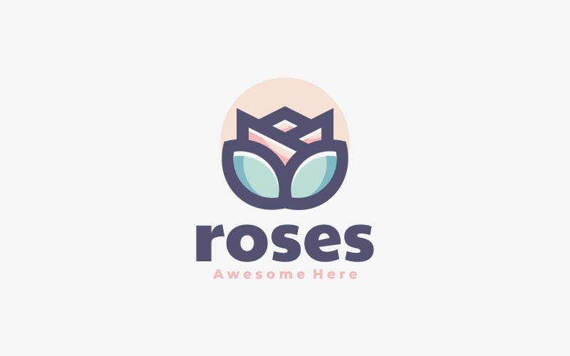Rose Simple Mascot Logo Style Logo Template