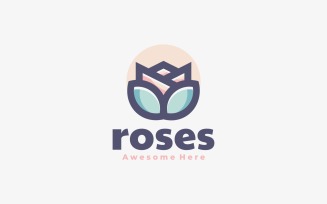 Rose Simple Mascot Logo Style