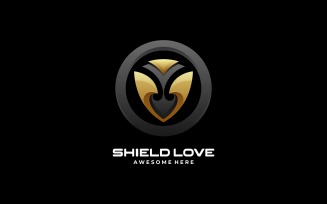 Shield Love Gradient Logo