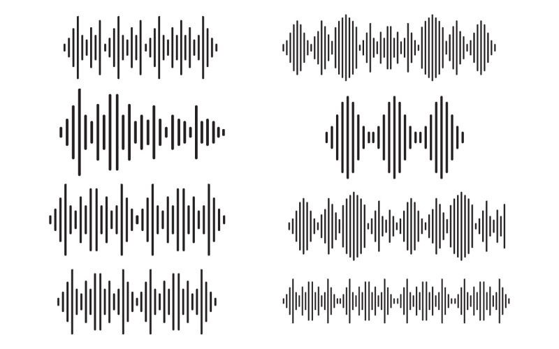 Sound Waves Vector Illustration Design Template V4 Logo Template
